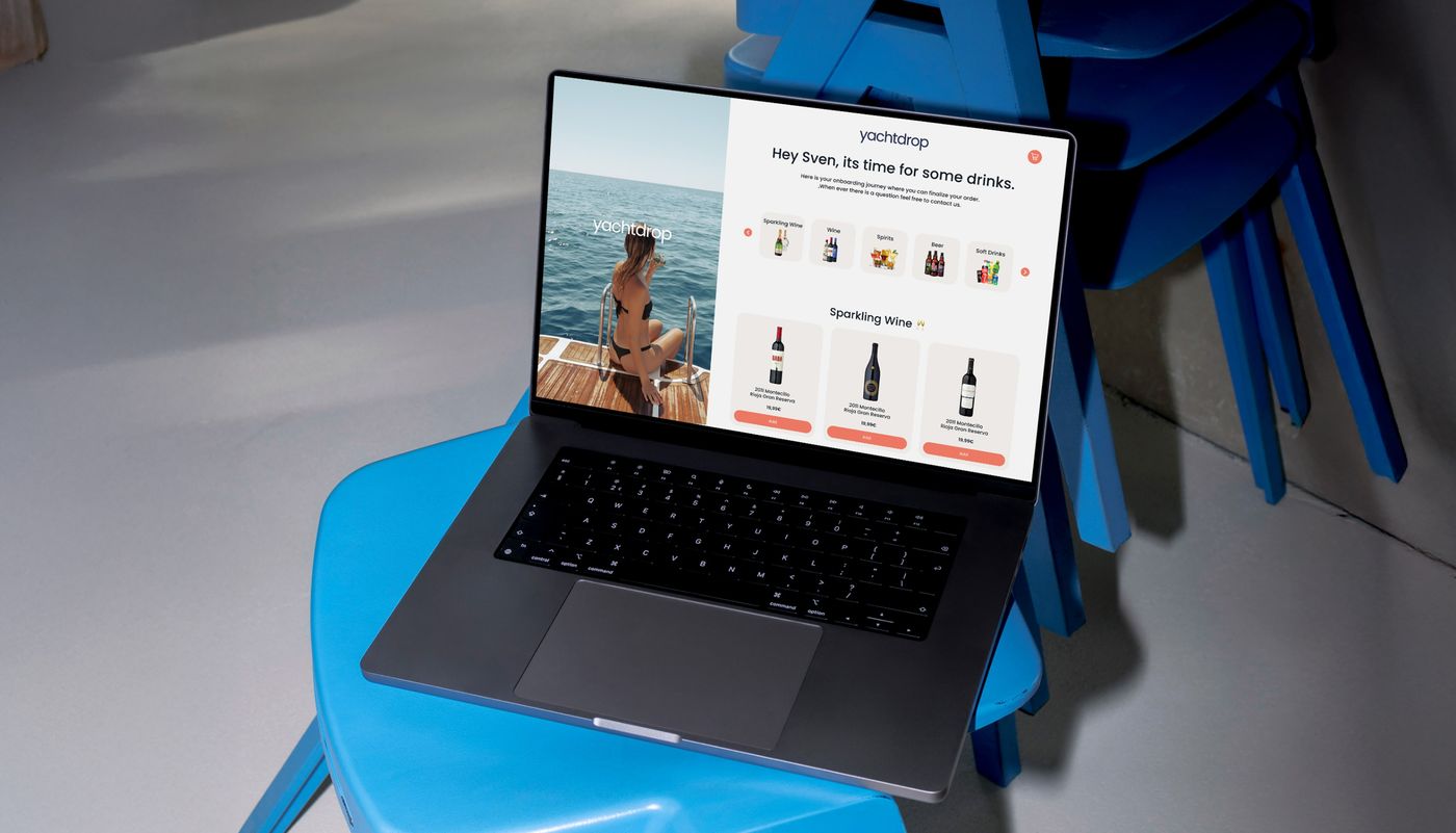 Yachtdrop — the store on a laptop